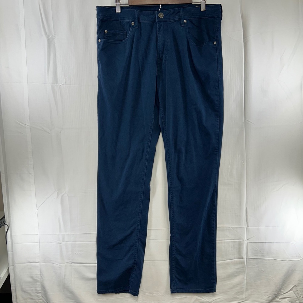 Buffalo David Bitton Archer Pants Mens 36x34 Navy Blue Slim Stretch Chinos